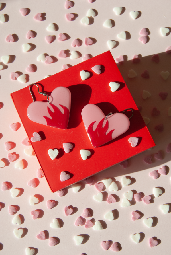 Heart on Fire Earrings