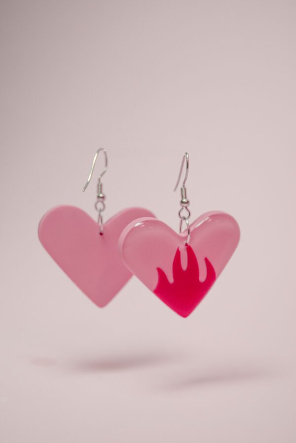 Heart on Fire Earrings - Image 3