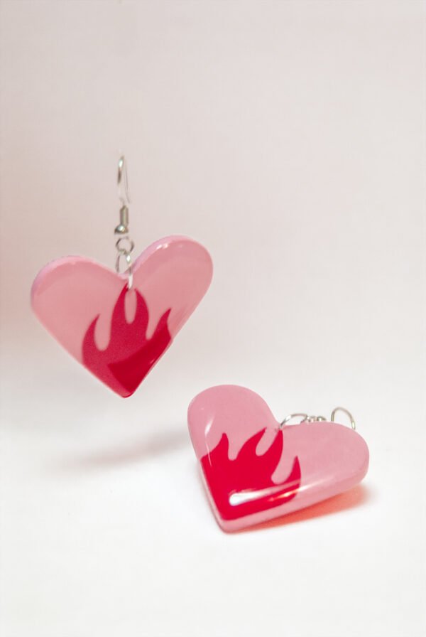 Heart on Fire Earrings - Image 2